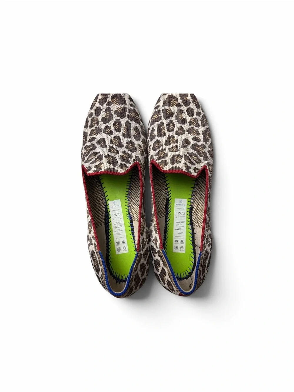 Rothy’s The Loafer Mocha Spot Leopard Print Animal Flats Size 7.5 - Picture 4 of 14